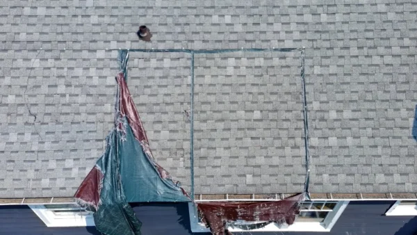East Loves Park project: Roof repair tarp