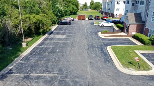 Colosseum 2 Rockford, IL project: Before parking lot resurfacing