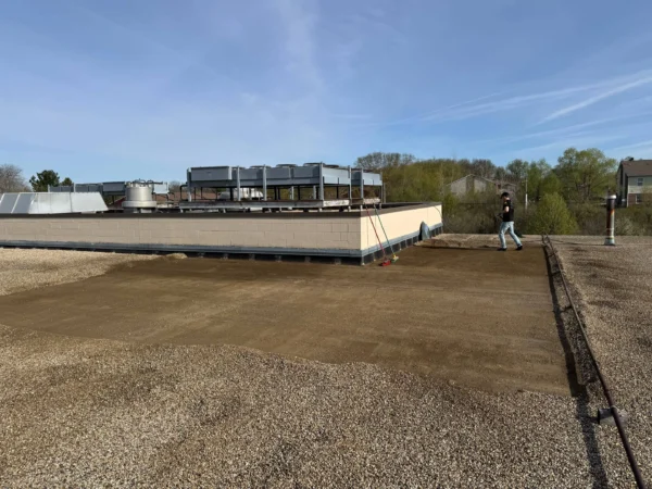 County Market Dixon project: Excavated roof cleaned off prep work